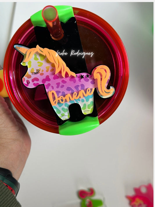 Unicorn Personalized Tumbler Name Plate Tumbler Name Tag For Tumbler Unicorn name Topper tumbler name tag Tumbler Accessories for gift mom