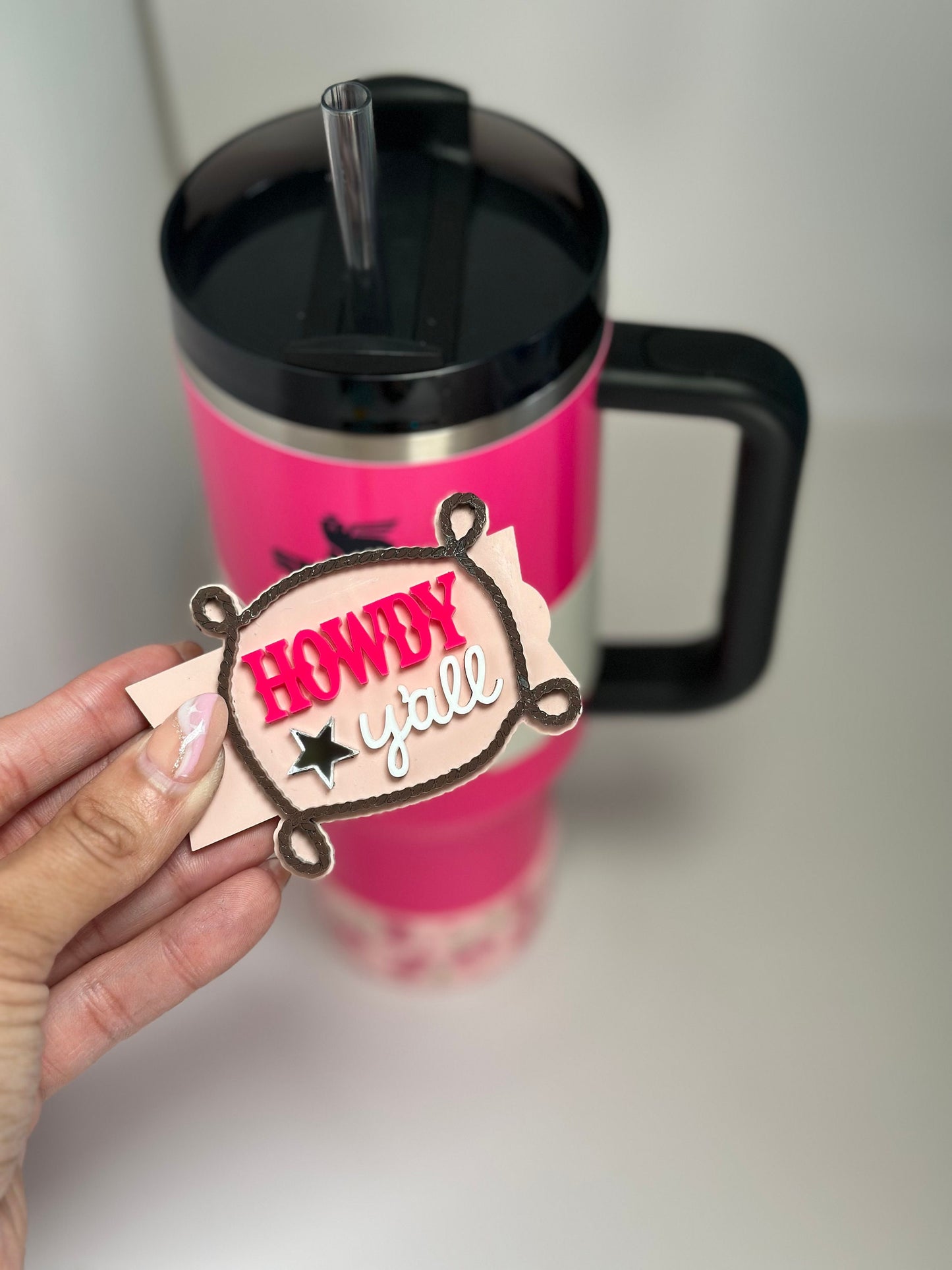 Western Tumbler Tag Howdy Tumbler Tag Tumbler Name Plate Personalized Tumbler Topper Cup Name Tag Accessories for Stanley Tumbler