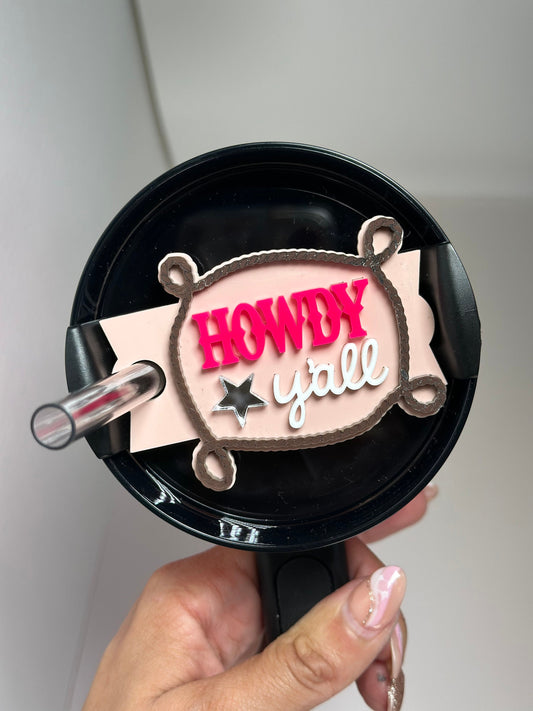 Western Tumbler Tag Howdy Tumbler Tag Tumbler Name Plate Personalized Tumbler Topper Cup Name Tag Accessories for Stanley Tumbler