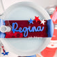 Personalized Tumbler Name Plate 4th of July set  Name Plate Quencher Name Tag USA TumblerTopper Holiday Tumbler Topper America topper