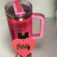 Pink Gold  Heart   tumbler cup accessory charm Cup Charm Pink Lover Charm  straw charms  Pink Parade Tumbler Topper Pink gold