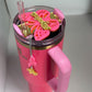 Pink Gold  Heart   tumbler cup accessory charm Cup Charm Pink Lover Charm  straw charms  Pink Parade Tumbler Topper Pink gold