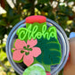 Aloha Tropical Flower Tumbler Topper Hibiscus Flower Tag Personalized Flower Topper Tumbler Name Plate Topper Personalized Tumbler Accessory