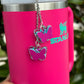 Passion Pink Butterfly Tumbler Topper Set Pink teal Charms pasionpink accessory Topper Tumbler Name Plate Perfect for  teal pink set
