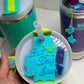 Monster name plate tumbler  Name Plate  best day ever Name Tag glow in the dark name tag tropical teal accessory name plate monster toppers