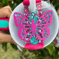 Passion Pink Butterfly Tumbler Topper Set Pink teal Charms pasionpink accessory Topper Tumbler Name Plate Perfect for  teal pink set