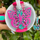 Passion Pink Butterfly Tumbler Topper Set Pink teal Charms pasionpink accessory Topper Tumbler Name Plate Perfect for  teal pink set