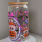 Spooky Pink Bow BuBu Monster Glass Cup – 16 oz Halloween Iced Coffee Tumbler Inspired by Labubu Style