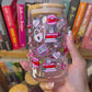 Slow Burn Bookish Glass Cup – 16oz Glass Can with Straw + Bamboo Lid | Romance Reader Gift